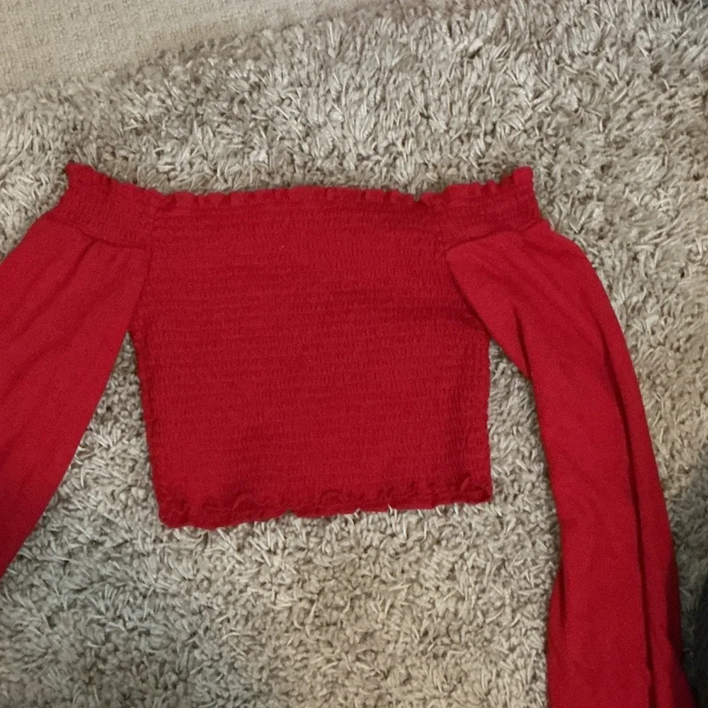 Red Off-Shoulder Top - Picture 2 of 3